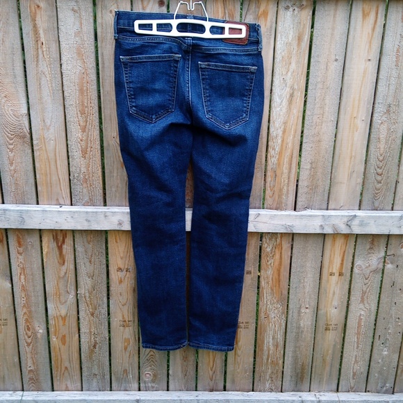 Abercrombie & Fitch Dark Wash Denim Blue Jeans Langdon Slim Stretch - Picture 6 of 11